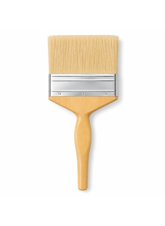100mm 4 Inch Pure Bristle Paint Brush with Wooden Handle, Wide Wall and Wood Painting Brush for Paint, Varnish, Enamel and DIY Decorating - Image 3