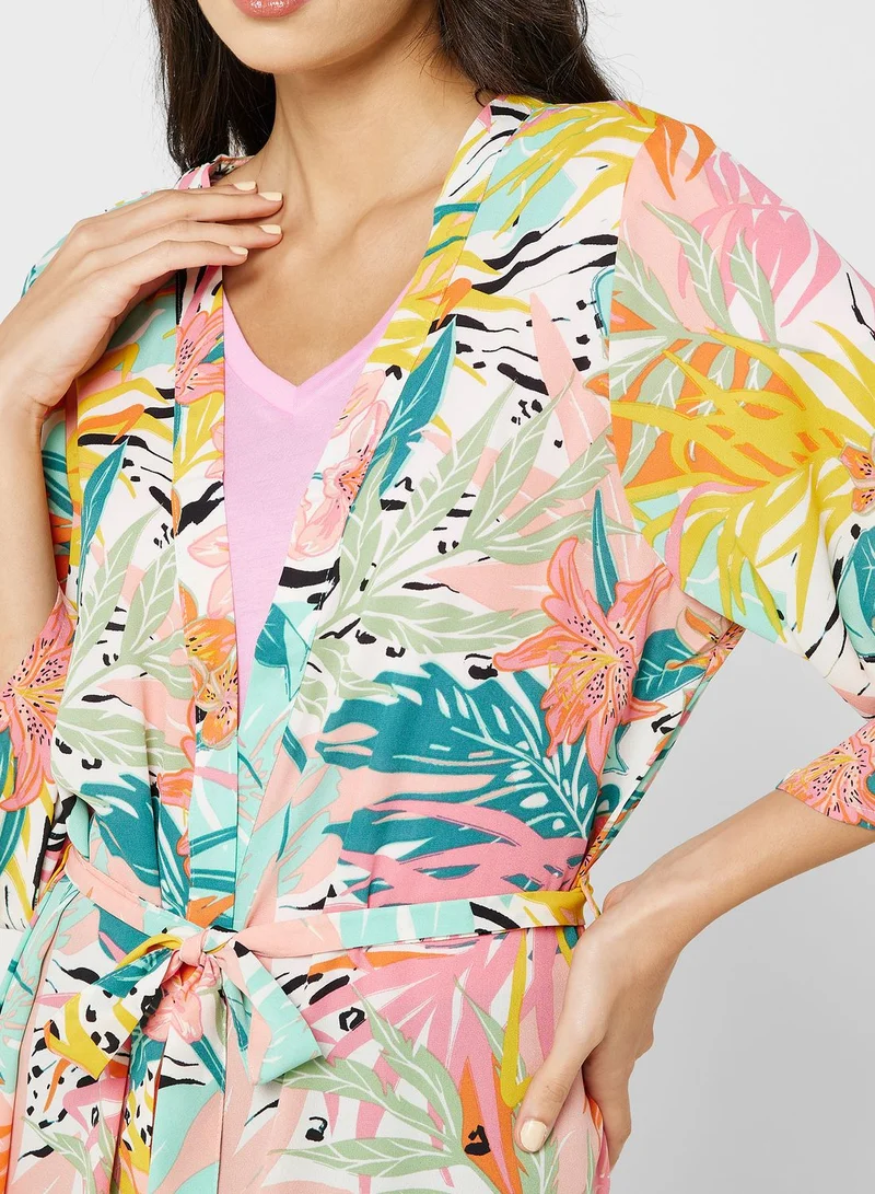 Jacqueline de Yong Floral Print Kimono