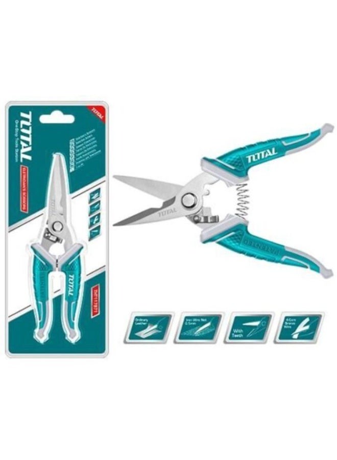 Total Electrician’s Scissors 8" – Precision Cutting Tool with Stainless Steel Blades and Ergonomic Handle for Wires, Cables, and Electrical Work - Image 1