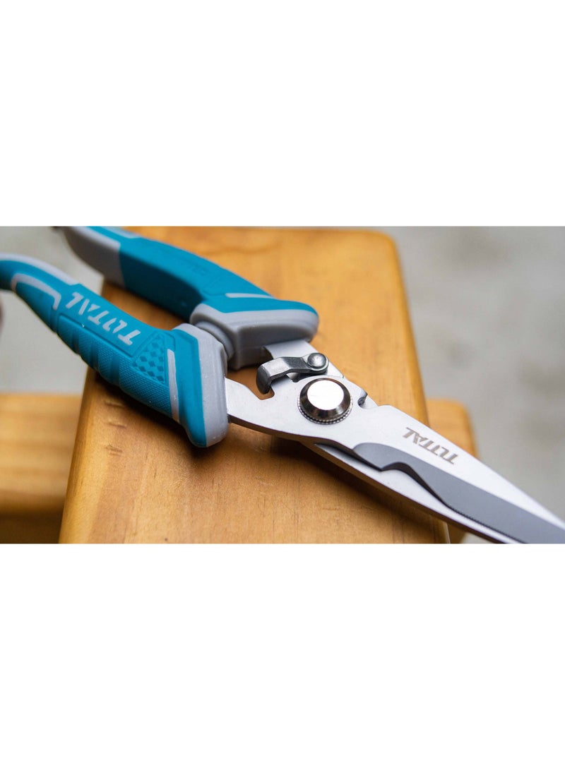 Total Electrician’s Scissors 8" – Precision Cutting Tool with Stainless Steel Blades and Ergonomic Handle for Wires, Cables, and Electrical Work - Image 2