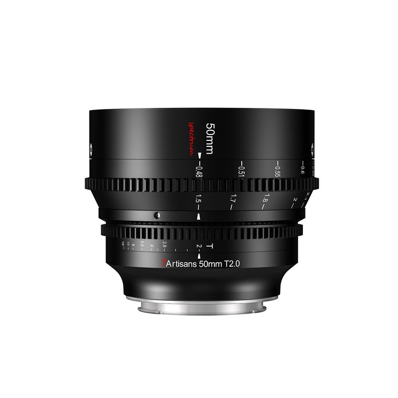 7artisans 50mm T20 Large Aperture Full Frame Cine Lens LMount Manual Focus Low Distortion Cinema Lens Mirrorless Cameras Compatible for Sigma FP Panasonic S1 S1H S5 Leica SL SL2 Black - Image 2