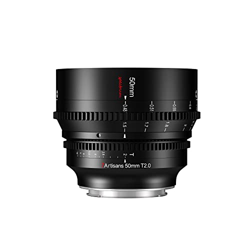 7artisans 50mm T20 Large Aperture Full Frame Cine Lens LMount Manual Focus Low Distortion Cinema Lens Mirrorless Cameras Compatible for Sigma FP Panasonic S1 S1H S5 Leica SL SL2 Black - Image 1