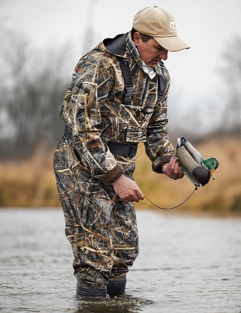TIDEWE Bootfoot Chest Wader, 2-Ply Nylon/PVC Waterproof Fishing Hunting Waders with Boot Hanger for Men Women Next Camo Evos Size 8 - Image 5