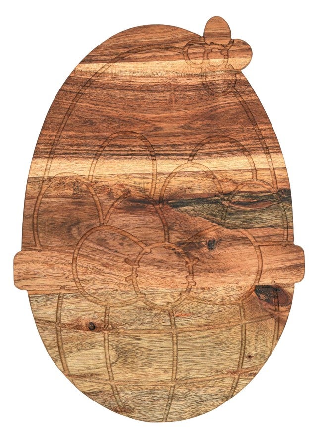 Affinity Decor Egg Basket Shaped Wooden Serving Board, Wood Cutting Board for Kitchen, Wooden Charcuterie Boards, Easter Egg Basket Serving Platter for Cheese and Food, 14" x 11" - Image 1