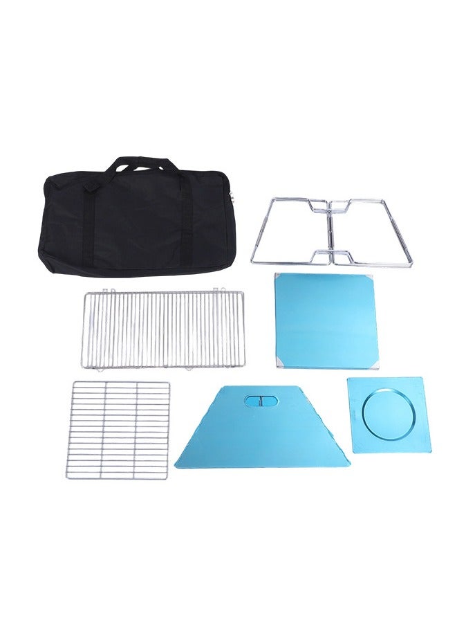 إسكدنيا شواية شواء قابلة للطي من الفولاذ المقاوم للصدأ، موقد خارجي قابل للفصل، مناسب للنزهات والتخييم، يعمل بالحطب، سهل الحمل والتنقل. - Image 2