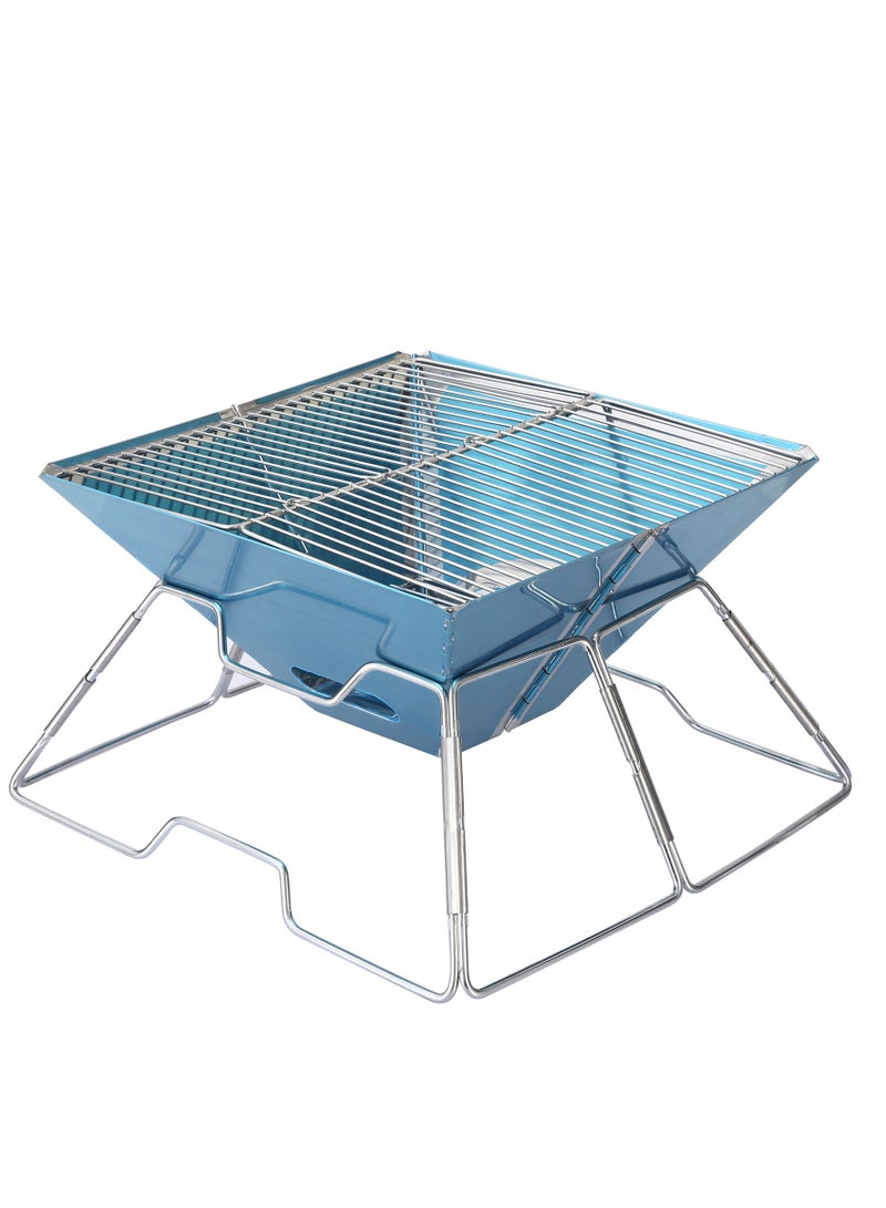إسكدنيا شواية شواء قابلة للطي من الفولاذ المقاوم للصدأ، موقد خارجي قابل للفصل، مناسب للنزهات والتخييم، يعمل بالحطب، سهل الحمل والتنقل. - Image 1