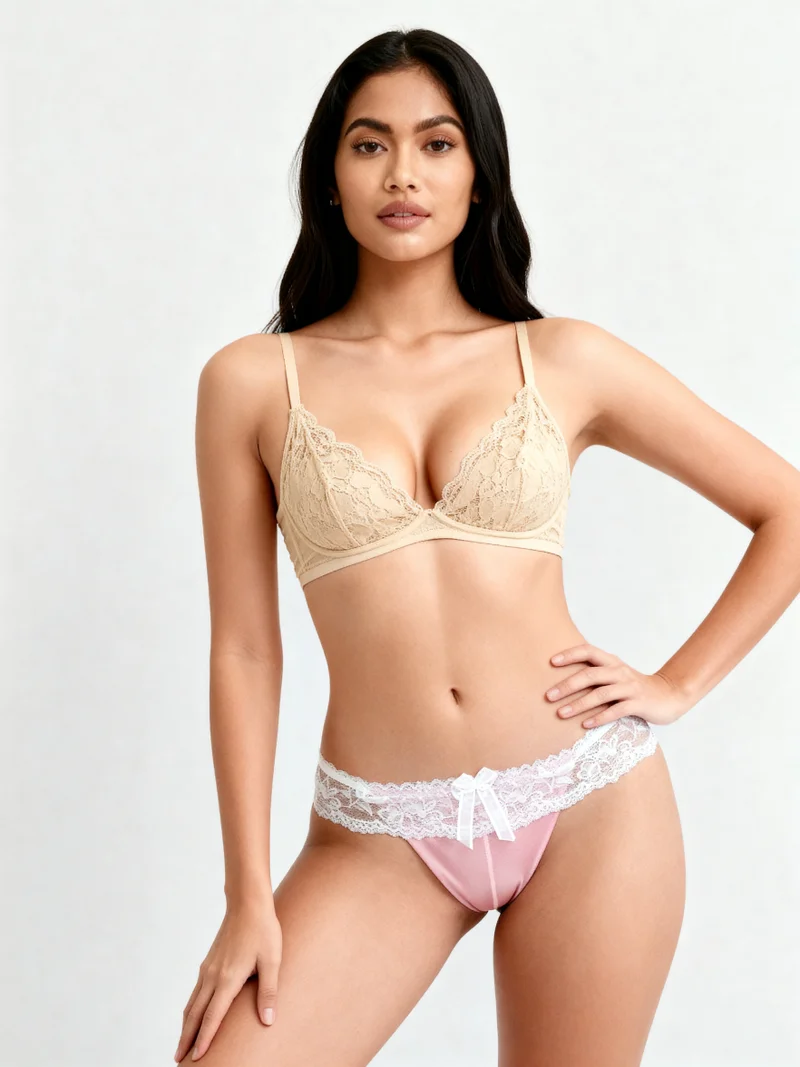 Laceandme Women's Lace Thong Panty – Sexy Low Rise Breathable Comfortable G-String Underwear