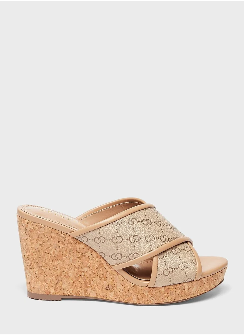 سيليست X Strap Wedge Sandals