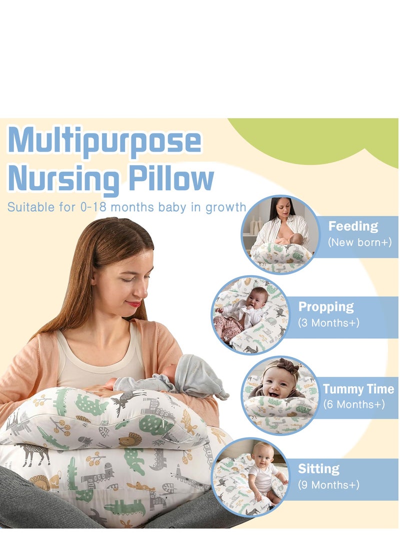 DMG TECH Nursing Pillow for Breastfeeding, Large Feeding Pillows with Extra Support, Adjustable Waist Belt Removable Cotton Cover, Breastfeeding Pillows, Ergonomic Baby Feeding Positioner for Mom - Image 4