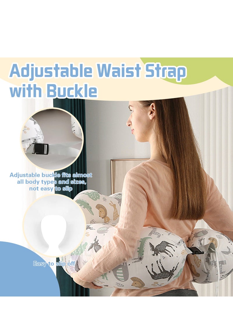 DMG TECH Nursing Pillow for Breastfeeding, Large Feeding Pillows with Extra Support, Adjustable Waist Belt Removable Cotton Cover, Breastfeeding Pillows, Ergonomic Baby Feeding Positioner for Mom - Image 5