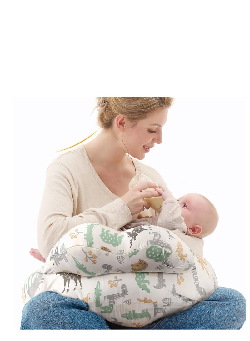 DMG TECH Nursing Pillow for Breastfeeding, Large Feeding Pillows with Extra Support, Adjustable Waist Belt Removable Cotton Cover, Breastfeeding Pillows, Ergonomic Baby Feeding Positioner for Mom - Image 2