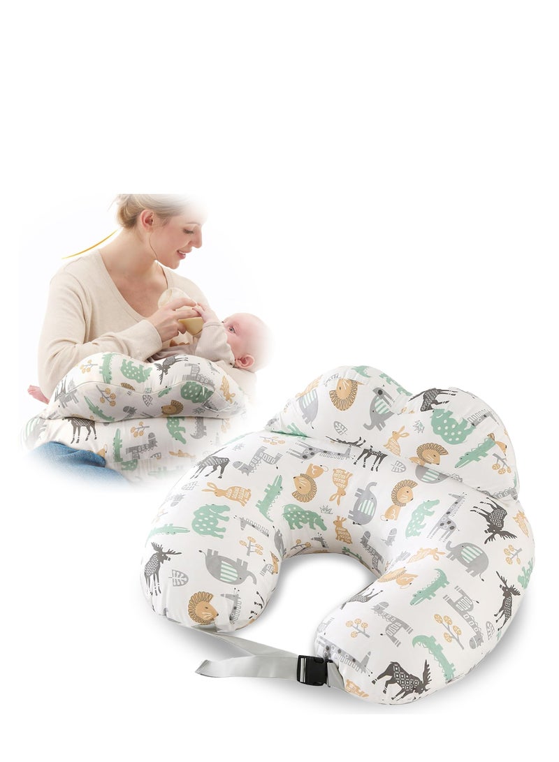 DMG TECH Nursing Pillow for Breastfeeding, Large Feeding Pillows with Extra Support, Adjustable Waist Belt Removable Cotton Cover, Breastfeeding Pillows, Ergonomic Baby Feeding Positioner for Mom - Image 1