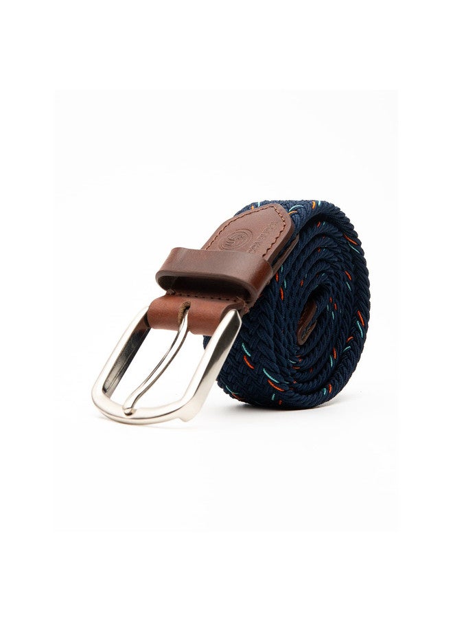 Bacca Bucci Men's Stretchable Blue Braided Canvas Belt with Tang Closure - Image 4