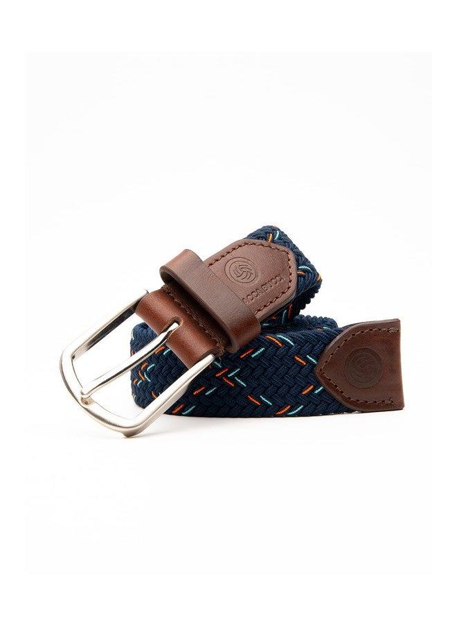 Bacca Bucci Men's Stretchable Blue Braided Canvas Belt with Tang Closure - Image 3