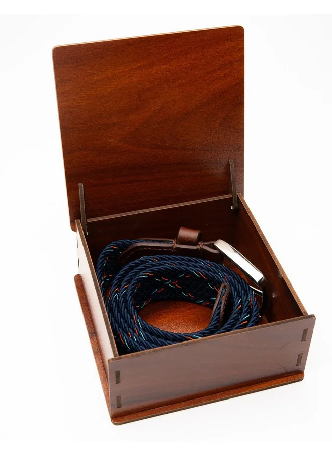 Bacca Bucci  Men's Stretchable Blue Braided Canvas Belt with Tang Closure for Men | Best Price UAE