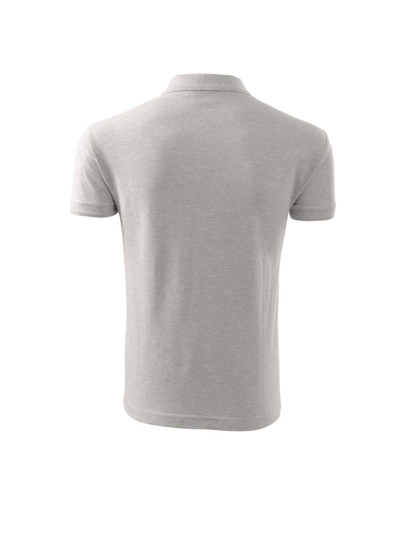 PRINTSHOP4ME - Basic Adult Unisex Polo Short Sleeve Tshirt 220 GSM Light Grey - Image 1