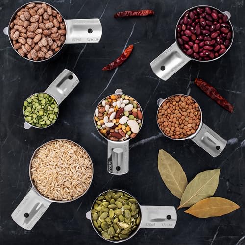 Hudson Essentials Stainless Steel Measuring Cups Set - Stackable Set with Spout - Image 4