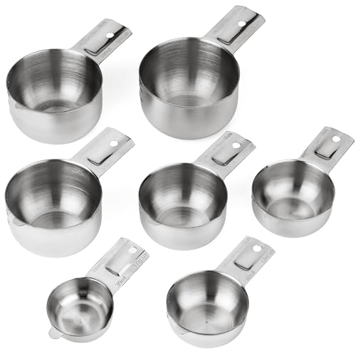 Hudson Essentials Stainless Steel Measuring Cups Set - Stackable Set with Spout - Image 2