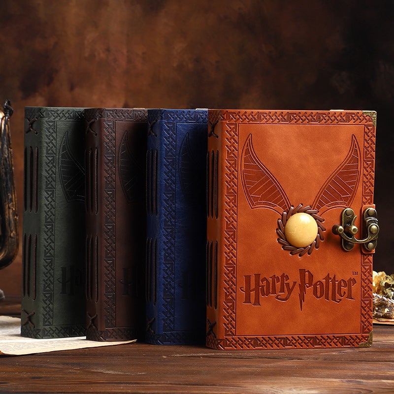 Harry Potter Genuine Retro Notebook Magic College Peripheral Journal Book Golden Snitch Gem Loose-Leaf Book - Image 3
