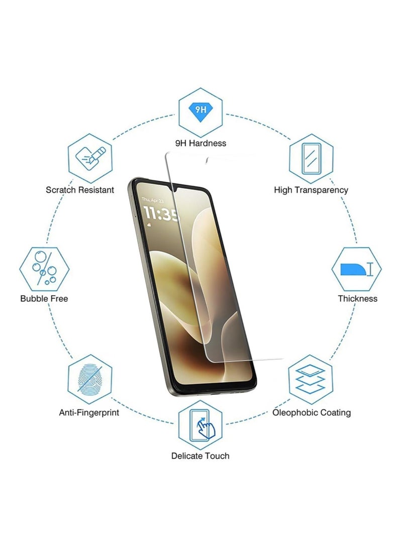 【2+2-Piece Set】 Compatible with Motorola G06 5G Screen Protector + Camera Lens Protector Tempered Glass, 9H Hardness Scratch-Resistant and Fingerprint-Resistant Tempered Glass Film - Image 4