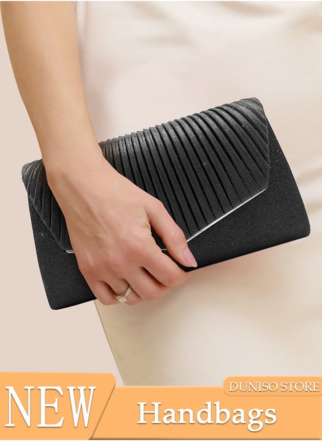 DUNISO - Women Shiny Glitter Evening Clutch Bag Envelope Handbag Chain Purse Bag Crossbody Bag for Wedding Formal Cocktail Party - Image 1