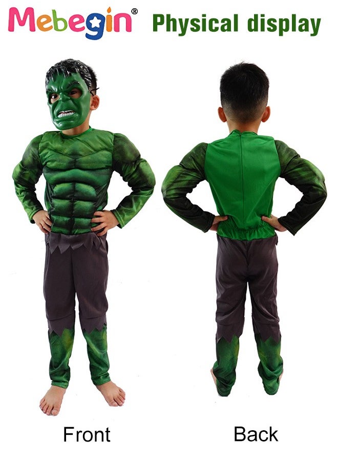 MEBEGIN - Kids Hulk Costume Hulk Muscle Cosplay Outfit with Mask for Boys Kids Carnival Party Cosplay Pretend Toy Kit,Hulk Costume Outfit Set for Role-playing, Themed Parties - Image 1