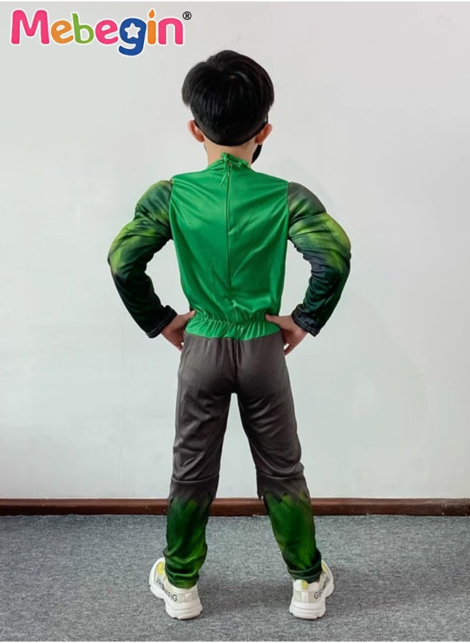 MEBEGIN - Kids Hulk Costume Hulk Muscle Cosplay Outfit with Mask for Boys Kids Carnival Party Cosplay Pretend Toy Kit,Hulk Costume Outfit Set for Role-playing, Themed Parties - Image 1