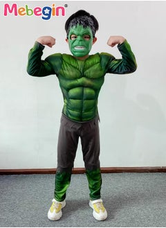 MEBEGIN Kids Hulk Costume Hulk Muscle Cosplay Outfit with Mask for Boys Kids Carnival Party Cosplay Pretend Toy Kit,Hulk Costume Outfit Set for Role-playing, Themed Parties  - Image 5