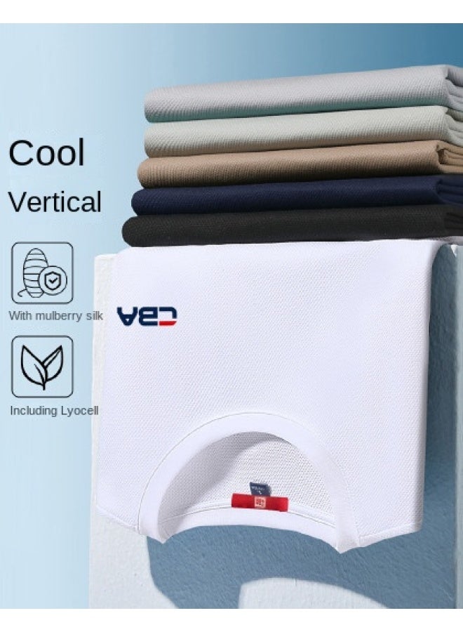 Men's Round Neck Short Sleeve T-shirt With Mulberry Silk, Summer Casual Tee, Breathable And Cool, Premium Feel For Teens - Image 1