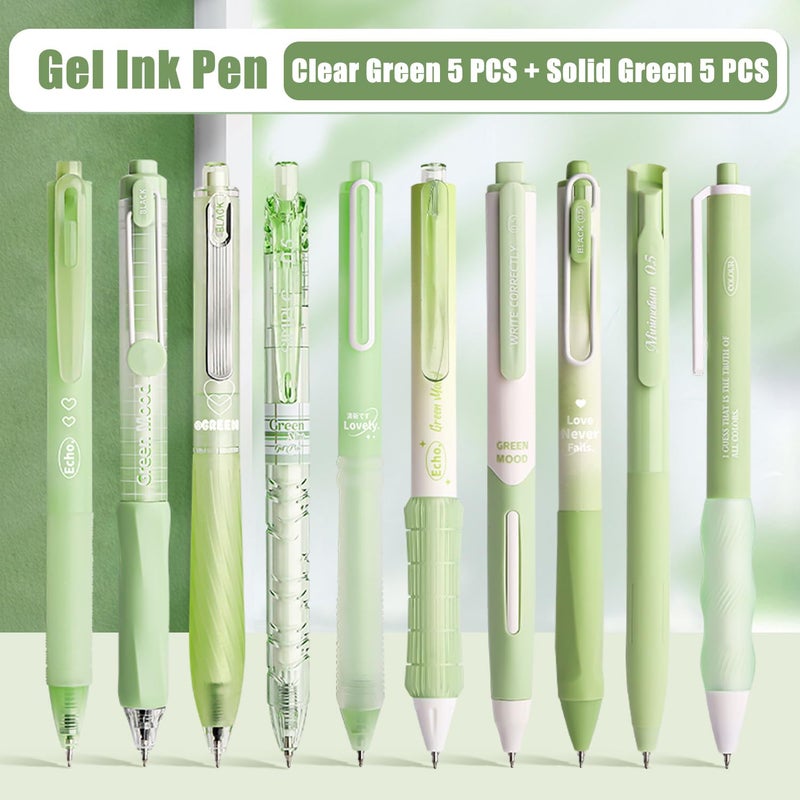 VideMundi 10 Count Pastel Gel Ink Pen Set,Cute Note Taking 0.5mm Fine Point Retractable 10 Count Black Ink Pens with for Writing, Journaling, School, Office (Blue) - Image 2