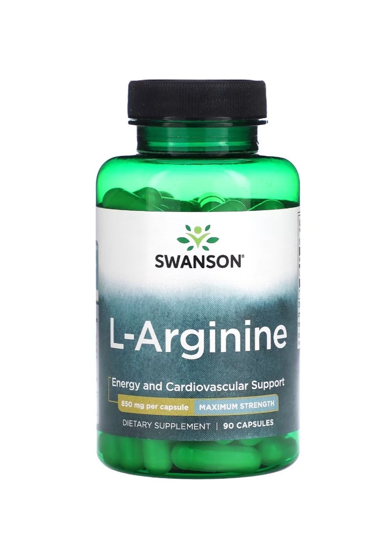 سوانسون إل-أرجينين القوة القصوى 850 ملجم - 90 كبسولة - Image 1