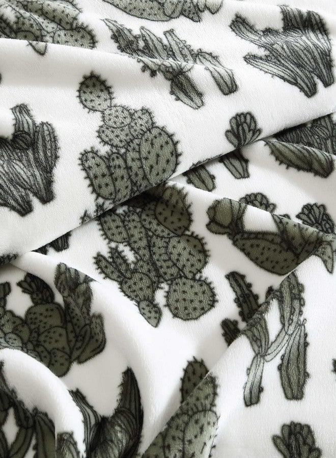 Wrangler - Blanket, Ultra-Soft Plush Fleece Throw Blanket for Couch or Bed, Oversized Bedding (Cactus Garden Green, 50" x 70") - Image 2