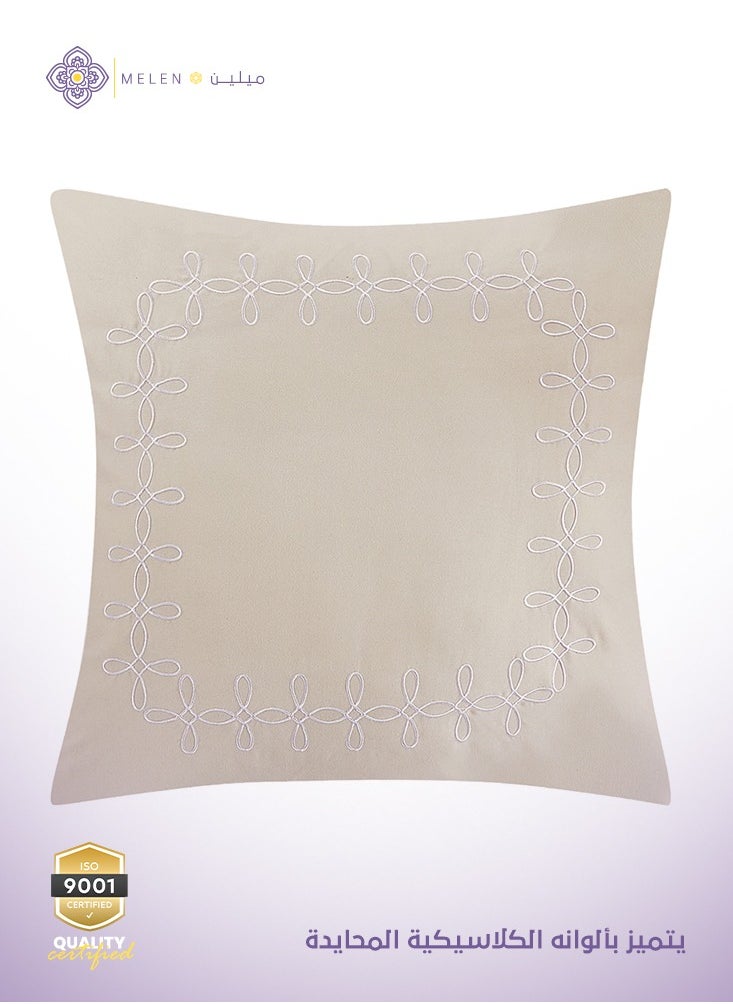 Melen Broti - Summer Double Jacquard Bedding set - 7 Pieces - Light beige  - Image 2