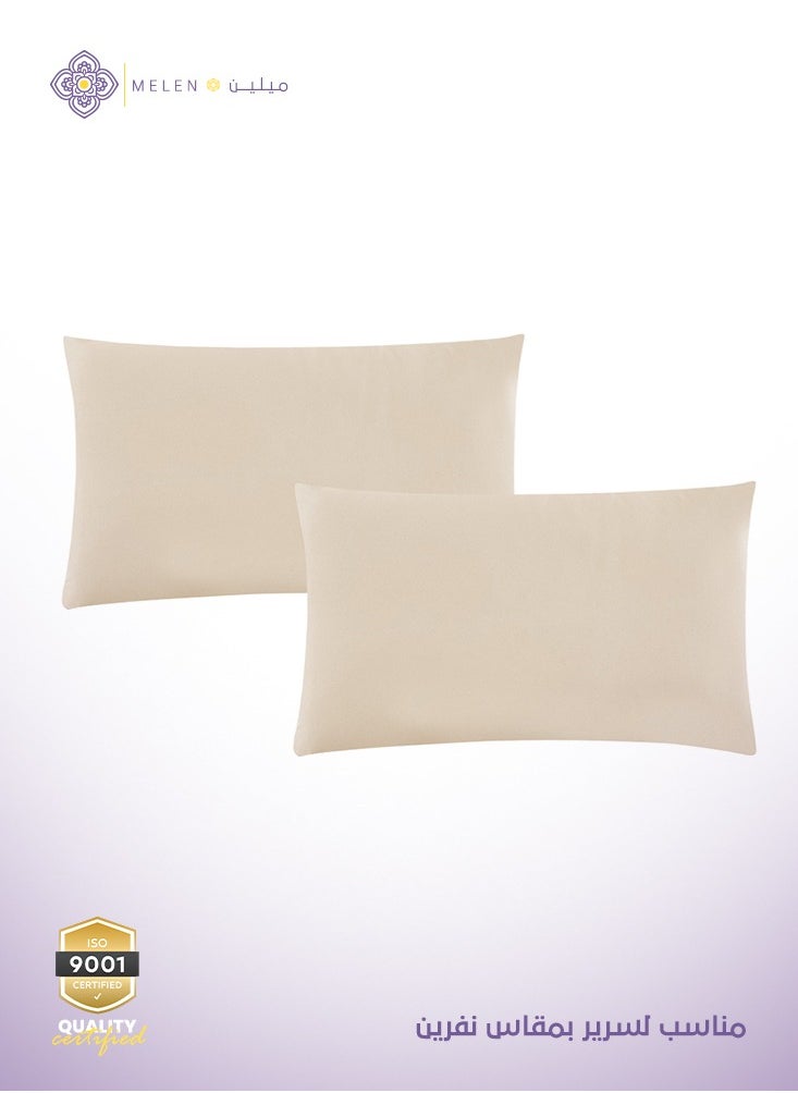 Melen Broti - Summer Double Jacquard Bedding set - 7 Pieces - Light beige  - Image 4
