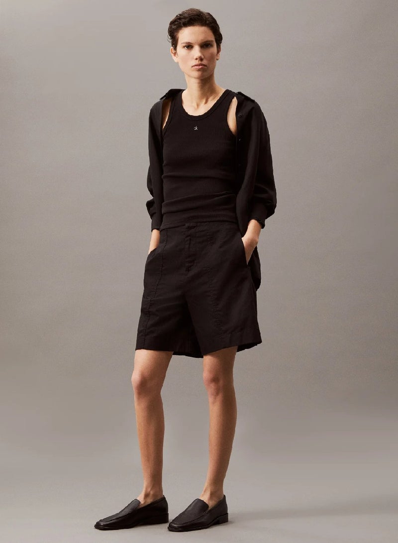 Calvin Klein Jeans Cotton Linen Twill Shorts - Image 4