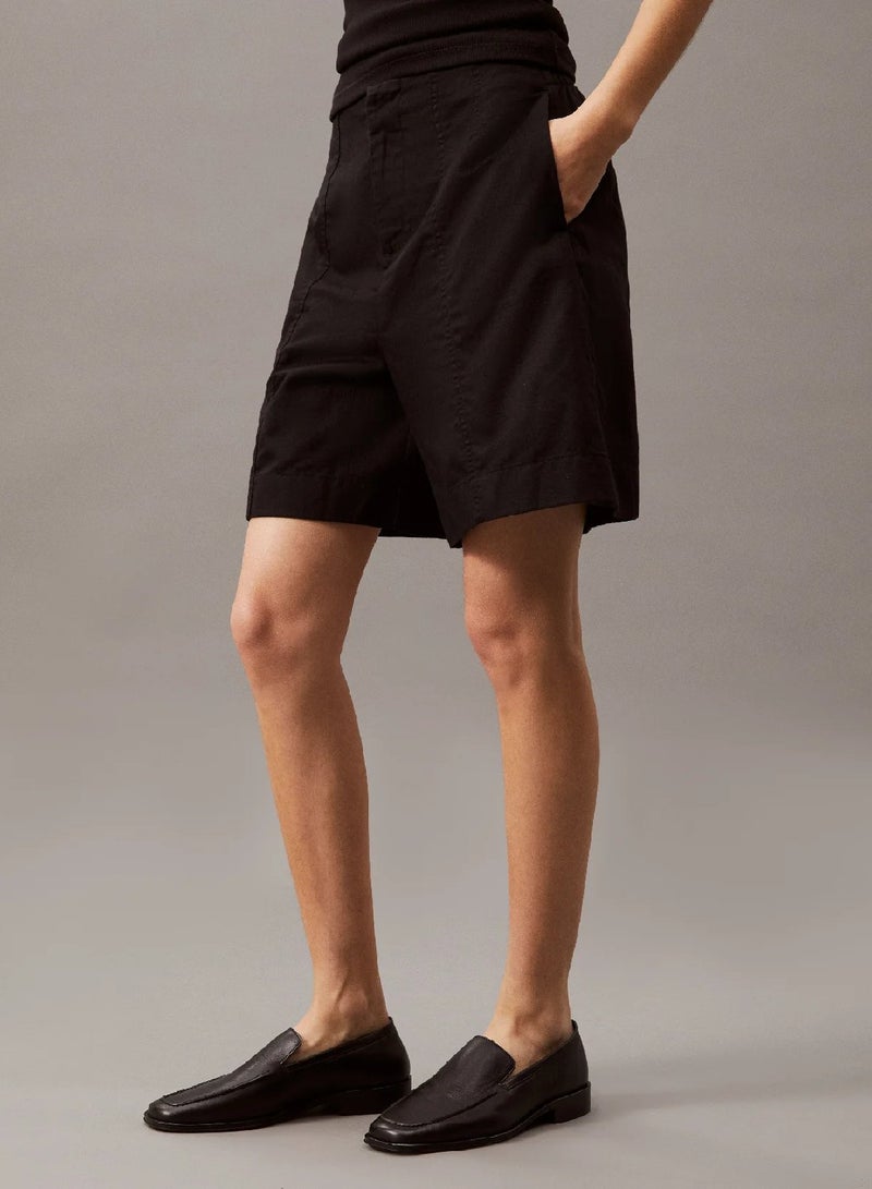 Calvin Klein Jeans Cotton Linen Twill Shorts - Image 1