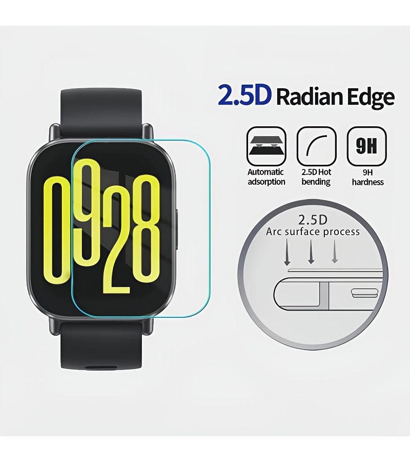 حامي شاشة من الزجاج المقسّى (عدد 2) لساعة Xiaomi Redmi Watch 5 Lite - مقاوم للخدوش، خالٍ من الفقاعات، سهل التركيب. - Image 3