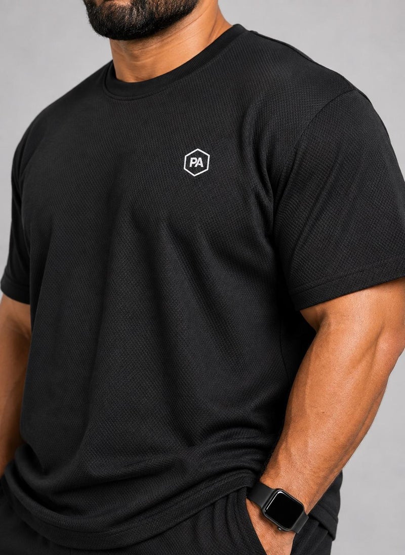 Prima Ace Plus Size Men's Set Top & Short Lifestyle Premium Black - Image 4