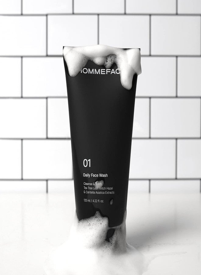 HommeFace 2-Pack Daily Face Wash for Men, Gentle Facial Cleanser for Deep Cleansing with Collagen, Hyaluronic Acid & Witch Hazel Extract - Image 2