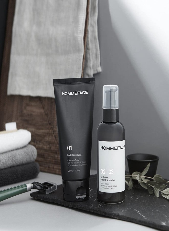 HommeFace 2-Pack Daily Face Wash for Men, Gentle Facial Cleanser for Deep Cleansing with Collagen, Hyaluronic Acid & Witch Hazel Extract - Image 4