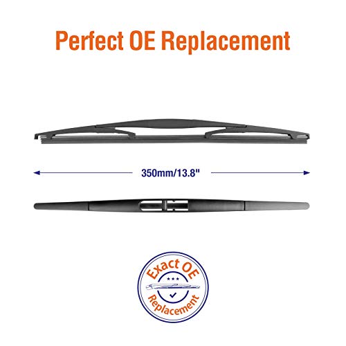 WOWIPER Genuine Rear Wiper Blades for Honda CRV CR-V 2007 2008 2009 2010 2011, 14"+14" (2 Pack) OEM 76730-SFA-003, Compatible for Honda Fit Pilot/Subaru Tribeca Outback Forester/Acura MDX RDX +More - Image 3