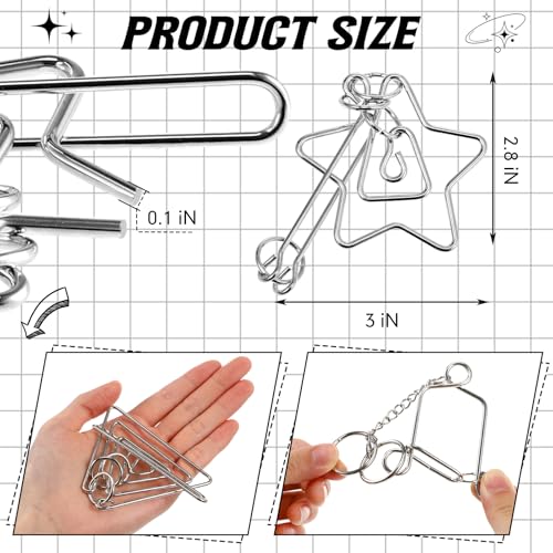 Yilloog 24 Packs Large Metal Bulk IQ Wire Metal with Paper Box Gift Package Educational Valentine Gifts Easter for Party Favor Adults Challenge GiftsBlackUnique Styles - Image 5