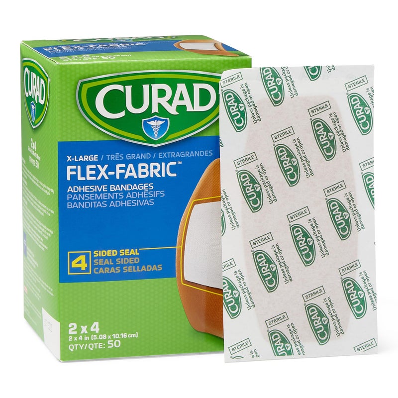 CURAD Flex-Fabric Adhesive Bandages, X-Large 2x4, 50 Count - Image 3