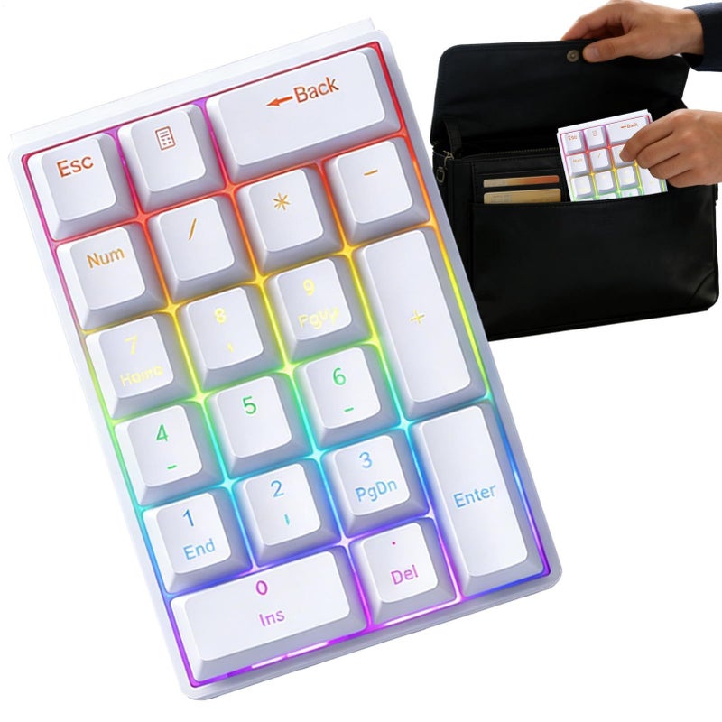 Mechanical Numeric Keypad Red White Shaft Wired USB For Accounting Programming - Image 2