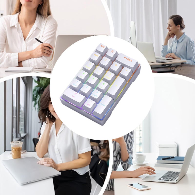 Mechanical Numeric Keypad Red White Shaft Wired USB For Accounting Programming - Image 5