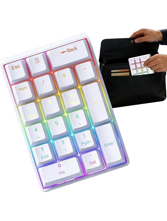 Mechanical Numeric Keypad Red White Shaft Wired USB For Accounting Programming - Image 1