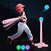 Leshein T Ball Set Light Up LED Baseball Toys for Kids Toddlers 38 Glow in The Dark Tee Ball Set Rechargeable Portable Toddler Outdoor Toys for Barkyard Camping Gifts for Boys Girls Pink - Image 2