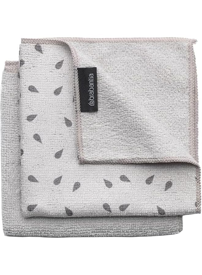 brabantia Brabantia 117688 Microfibre Cleaning Cloths (x 2), Machine Washable, Light Grey - Image 1