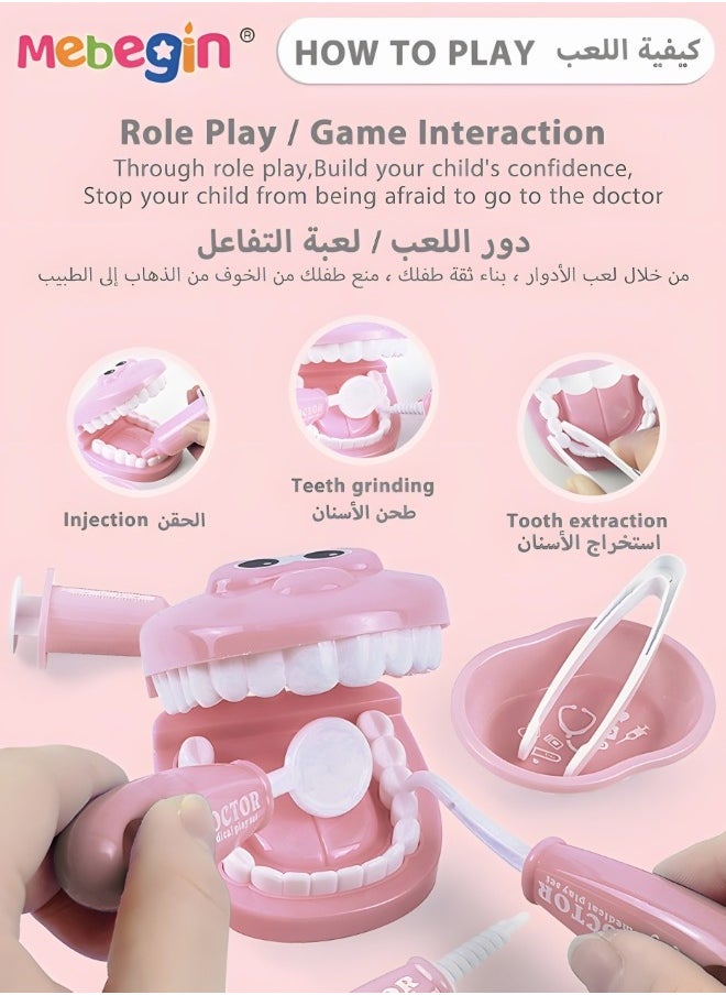 MEBEGIN 9PCS Brushing Toys Set with Oral Mirror, Toothpaste, Toothbrush and Other Accessaries, Dentist Kit for Kids Hygienic Habbit Cultivation, Doctor-themed Play House Toys, Medical Role Play Toy, Fun Dentist Game for Kids, Preschool Education Toy  - Image 3