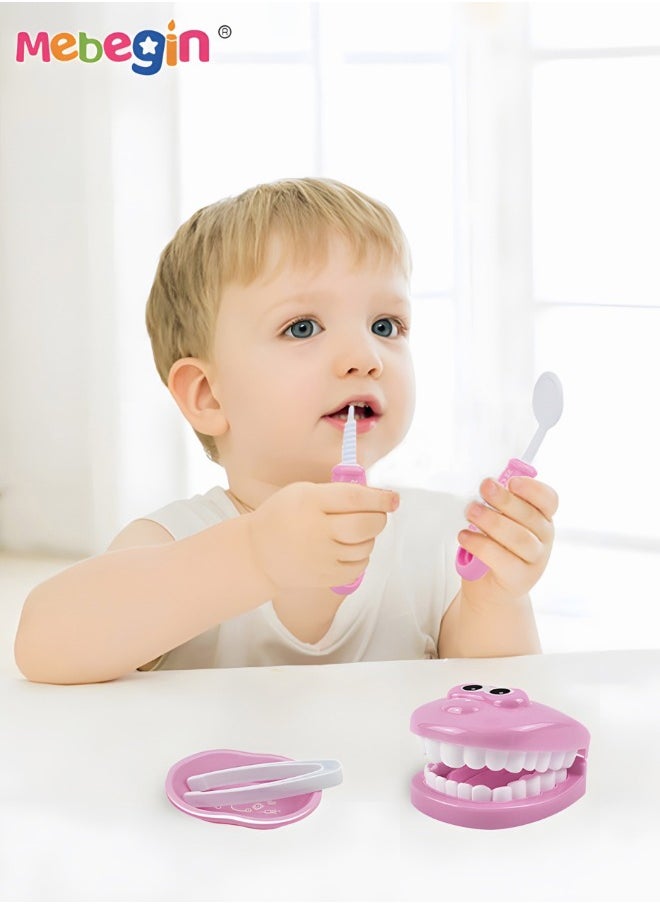 MEBEGIN 9PCS Brushing Toys Set with Oral Mirror, Toothpaste, Toothbrush and Other Accessaries, Dentist Kit for Kids Hygienic Habbit Cultivation, Doctor-themed Play House Toys, Medical Role Play Toy, Fun Dentist Game for Kids, Preschool Education Toy  - Image 5